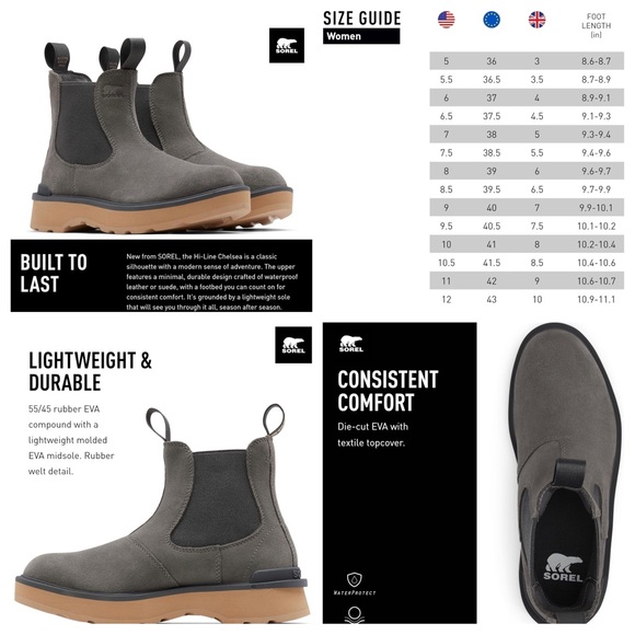 🆕 Sorel Women's Hi-Line Chelsea Boots - Quarry, Tawny Buff- Size 8.5 - Picture 12 of 12